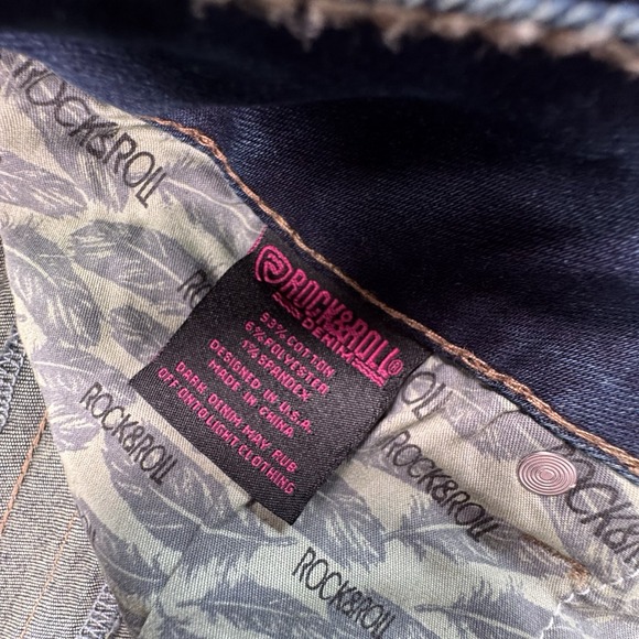 Rock & Roll‎ Cowgirl Denim Jeans High Rise Trouser Women's 34x30 Dark Blue - Picture 3 of 7